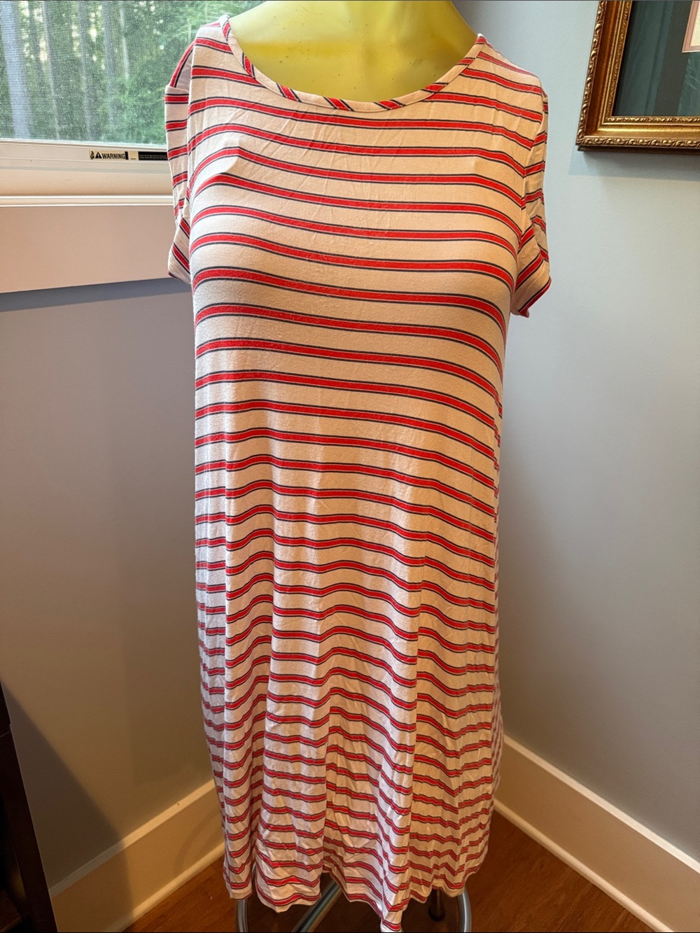 Vineyard Vines Red & White Striped Midi Dress